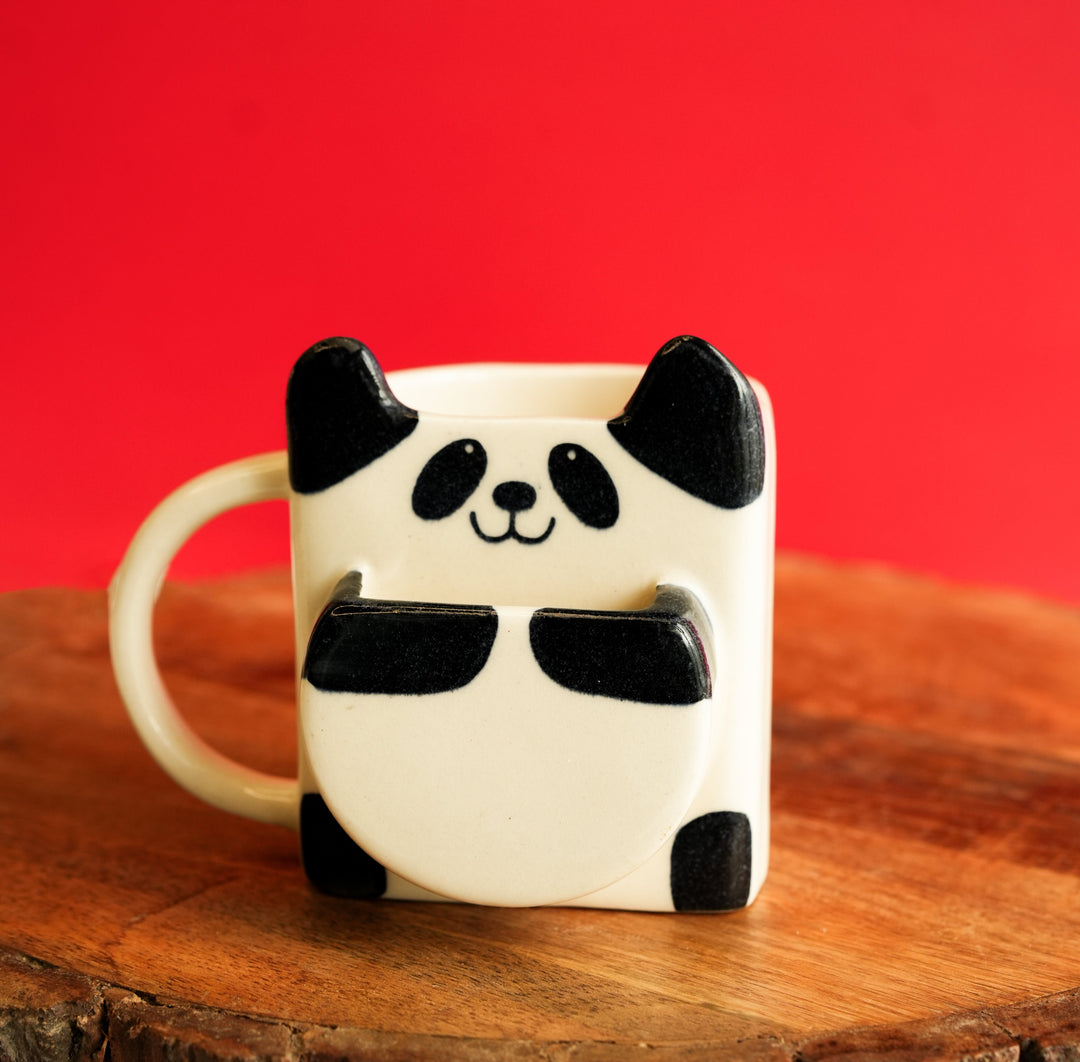 Panda biscuit pocket mug for tea and coffee | Cute Ceramic Coffee mug - https://artecasa.in/