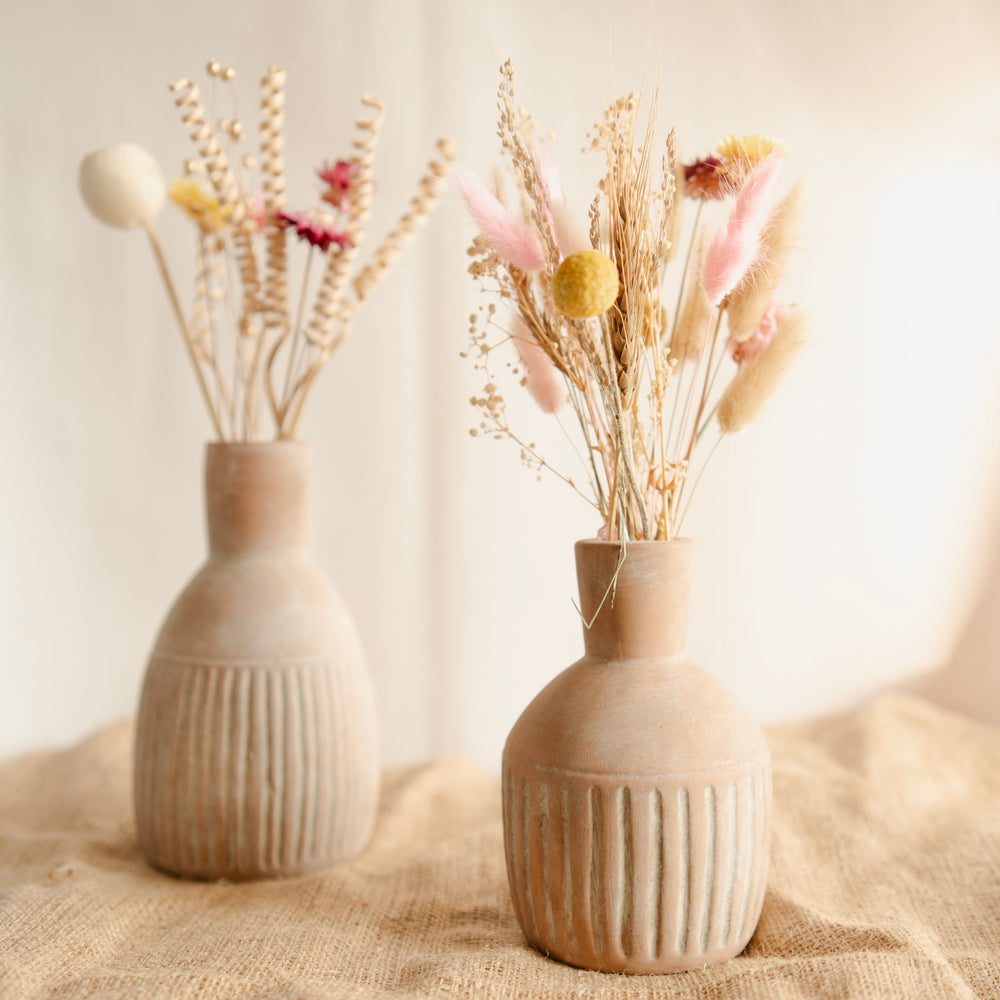 Old World bloom vase set of 2 with bunch