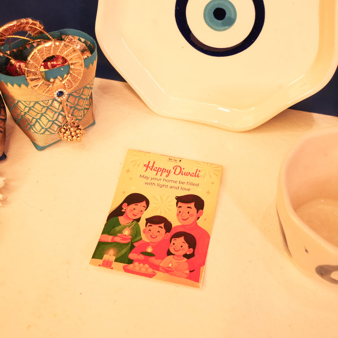 Nazar Suraksha Diwali Gift Box | Evil Eye Festive Hamper with Breakfast Set & Decor – ArteCasa