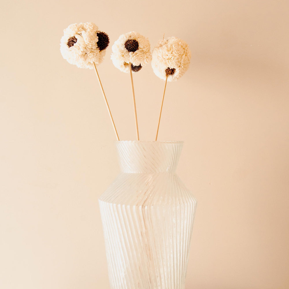Sola Flower Ball Sticks White | Handmade Decor