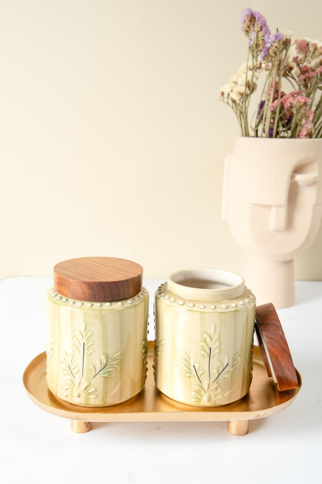 Green oasis airtight Jar set of 2 - https://artecasa.in/