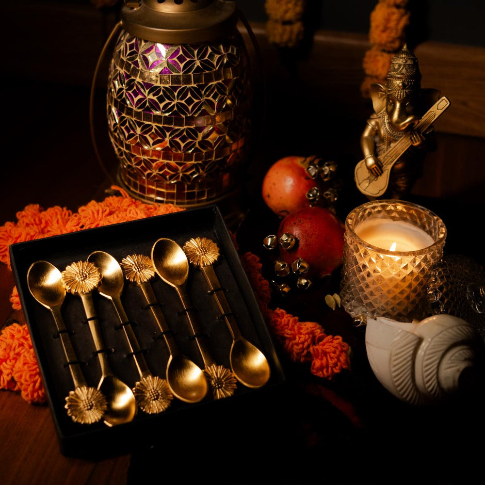 Classic Brass Cutlery Set | Luxury Dining Collection