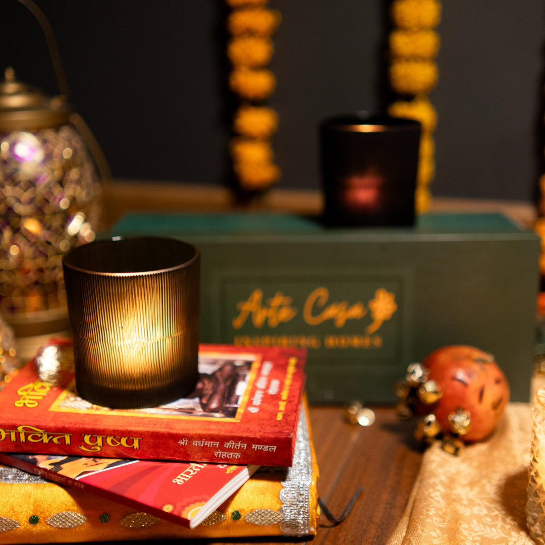 Ribbed radiance votives gift box - https://artecasa.in/