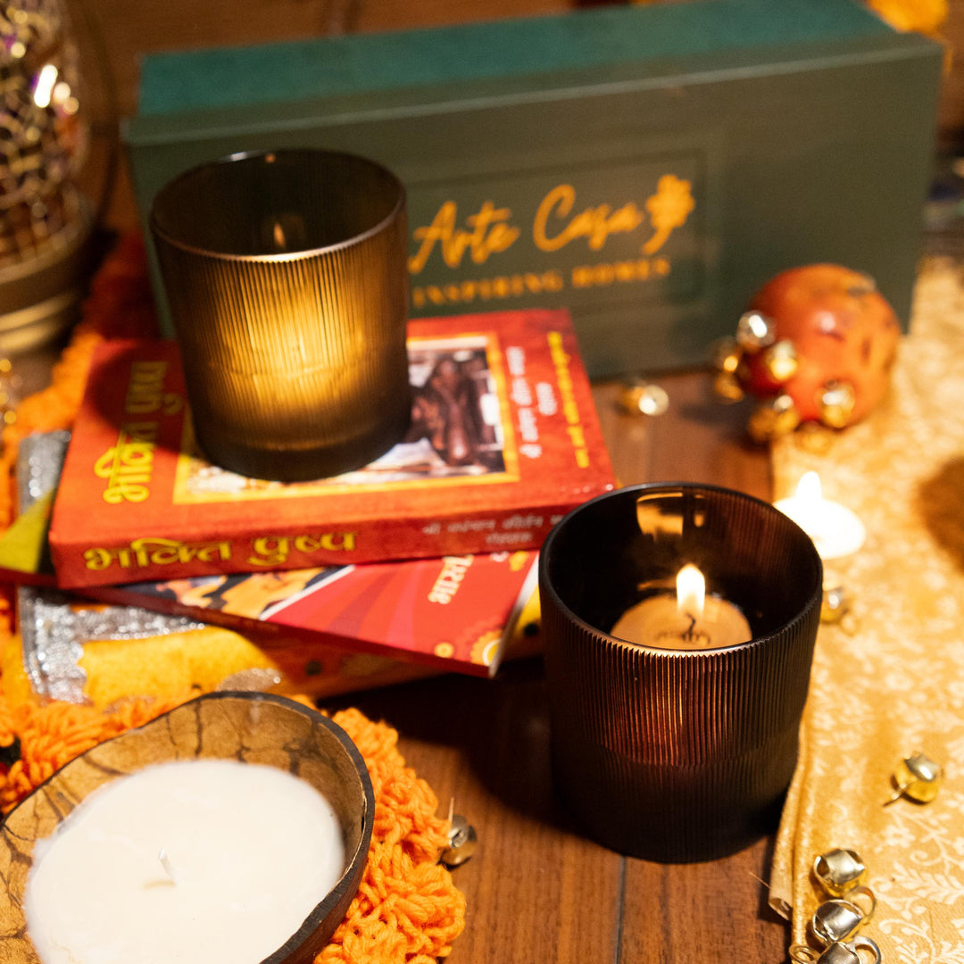 Ribbed radiance votives gift box - https://artecasa.in/