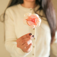 Dual Shade Sola Peony Pink & White Dried Flower Bunch | Elegant Home Decor | ArteCasa