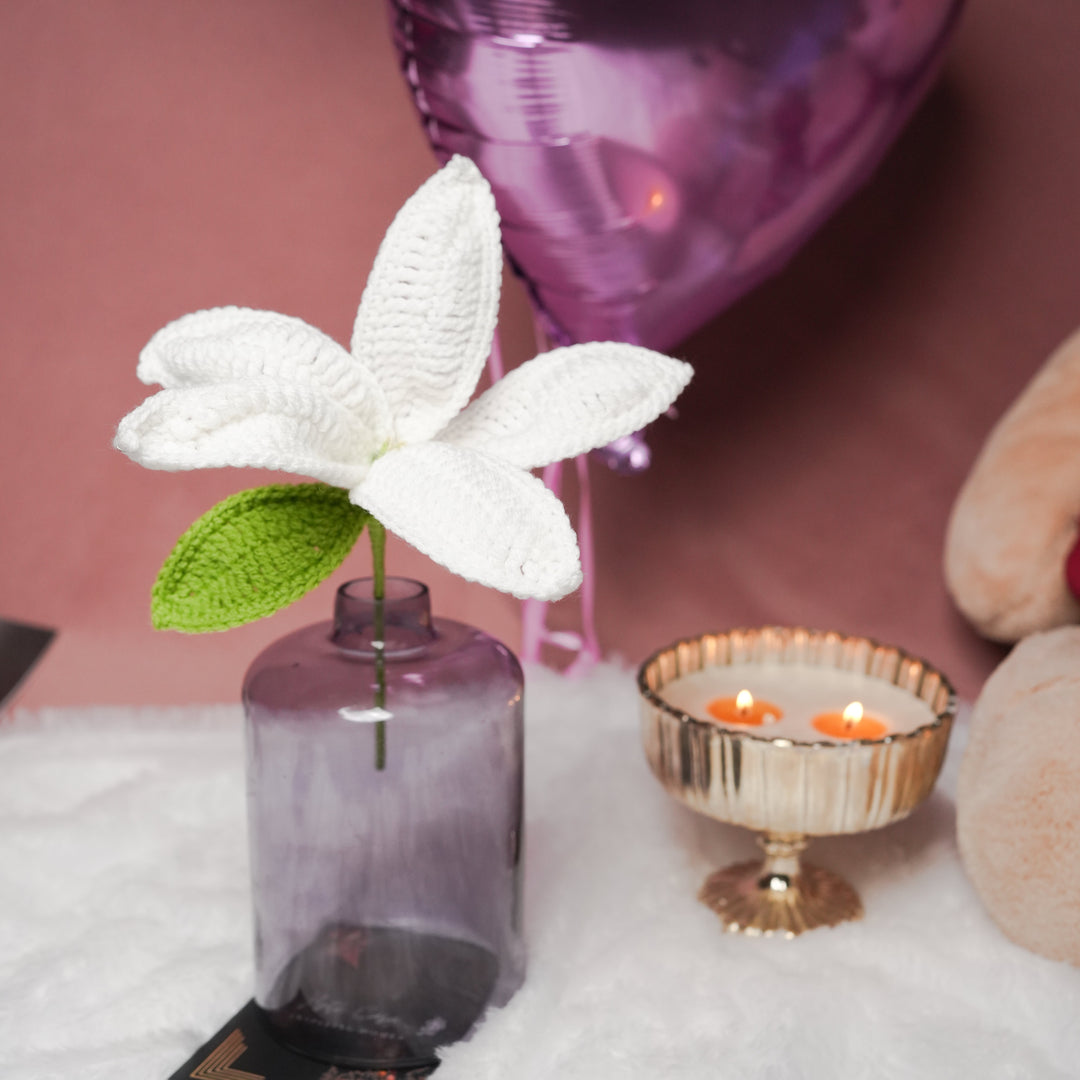 Handcrafted Crochet Lily – White Forever Flower | ArteCasa