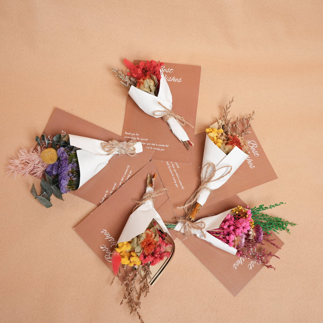 Everlasting Flowers Greeting Card Set of 5 | Dried Flower Greeting Cards - https://artecasa.in/