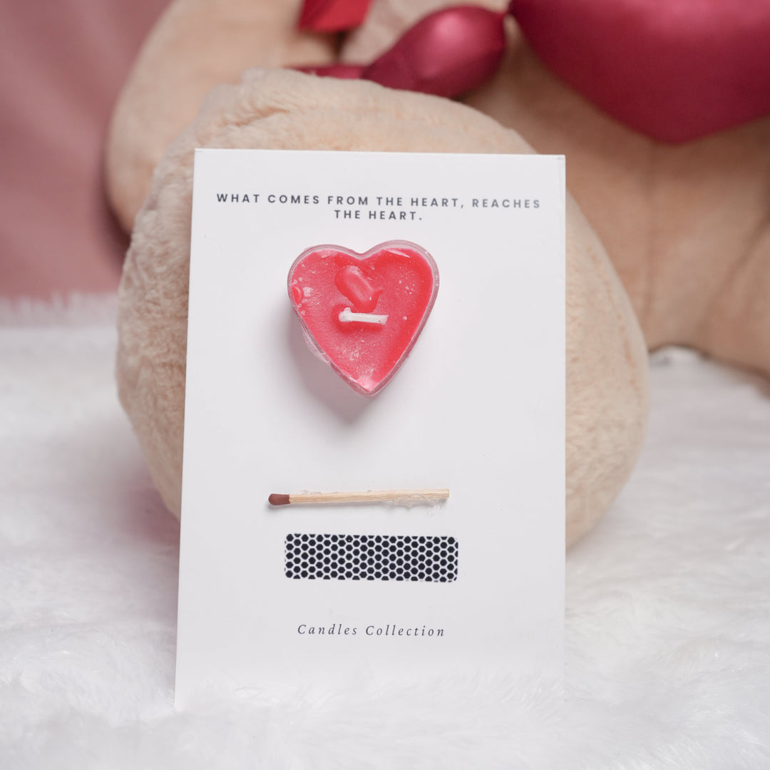 love in a box valentine gift set with heart candle teddy keychain