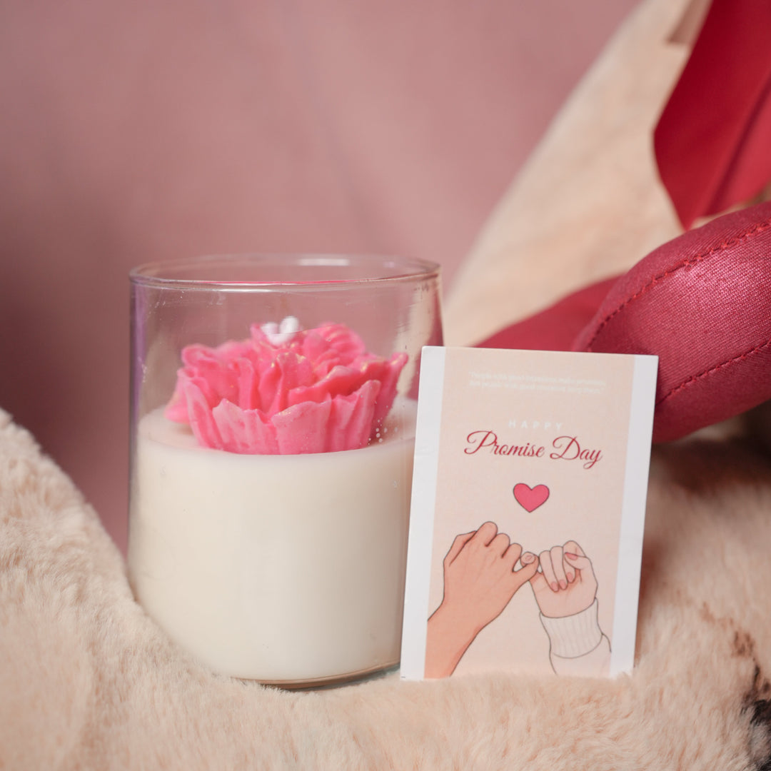 petal glow floral pink candle by artecasa