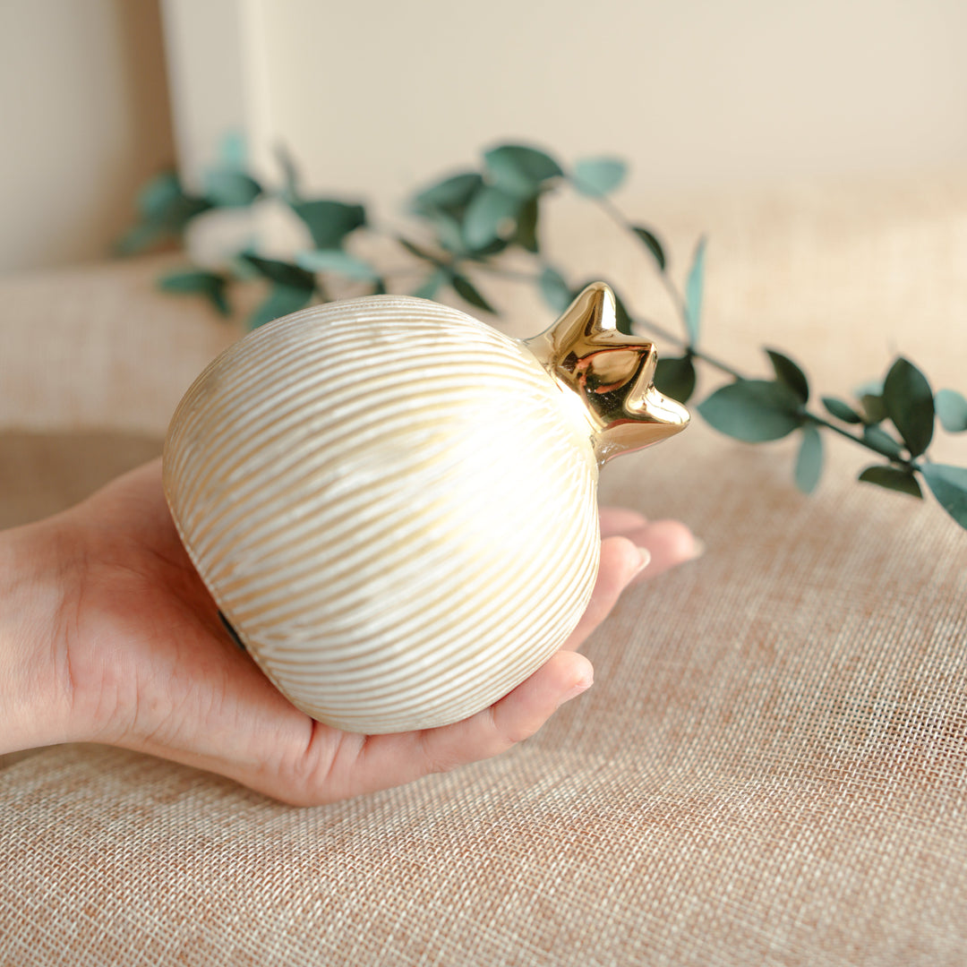 Ivory Pomegranate Jewel Vase Large | ArteCasa - https://artecasa.in/