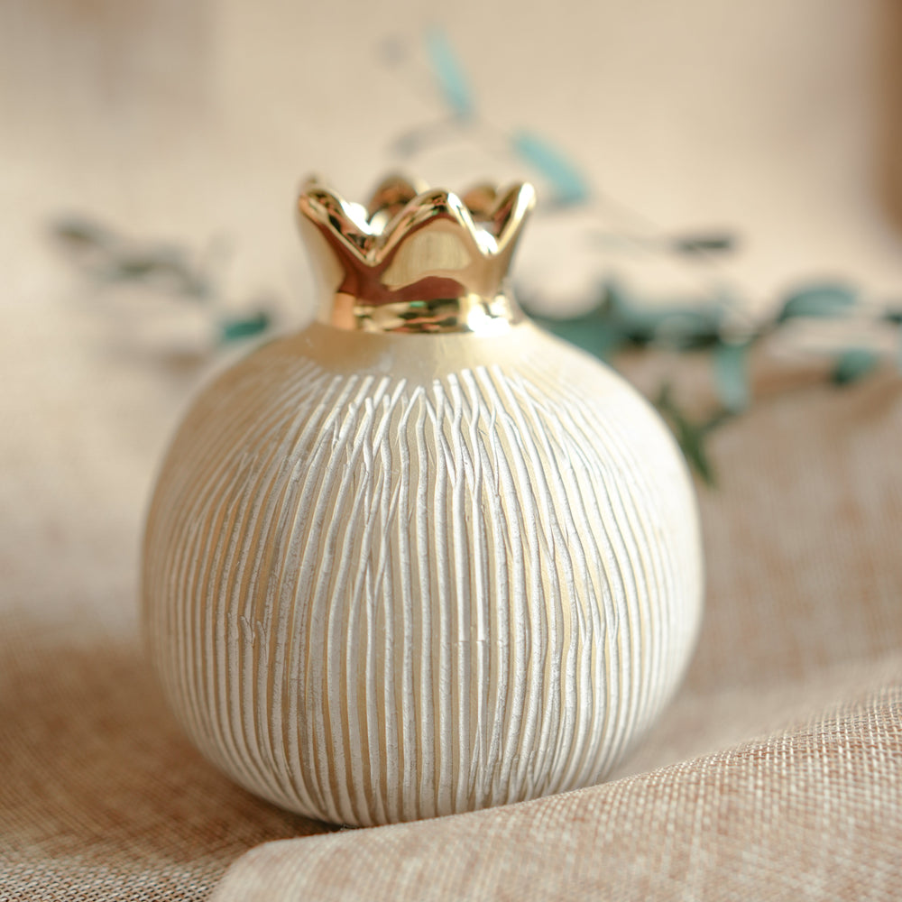 Ivory Pomegranate Jewel Vase Large | ArteCasa