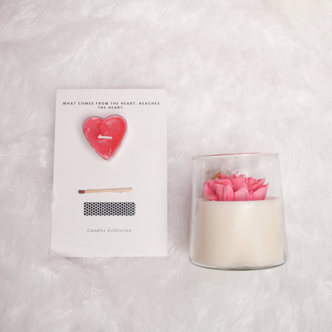petal glow floral pink candle by artecasa