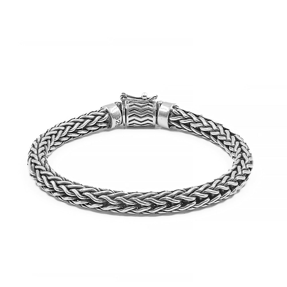 The Zardozi Men's 925 Sterling Silver Woven Bracelet