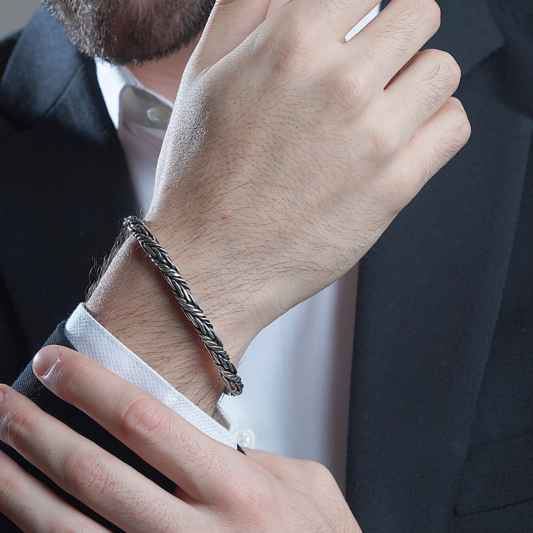 Twine - Oxidized Sterling Silver Men&