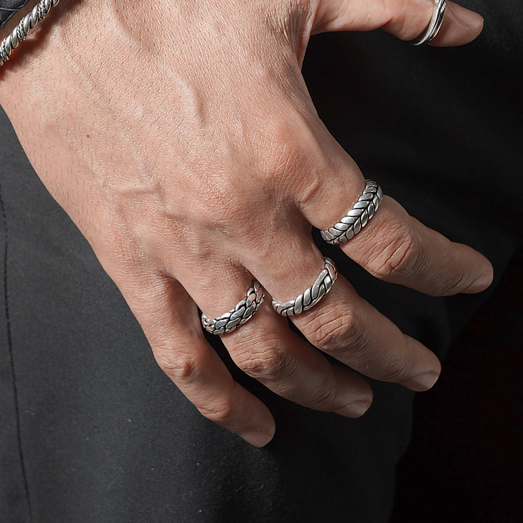 The Herringbone Weave - Sterling Silver Men&