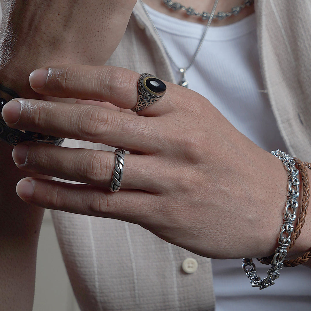 The Labyrinth Weave - Sterling Silver Men&