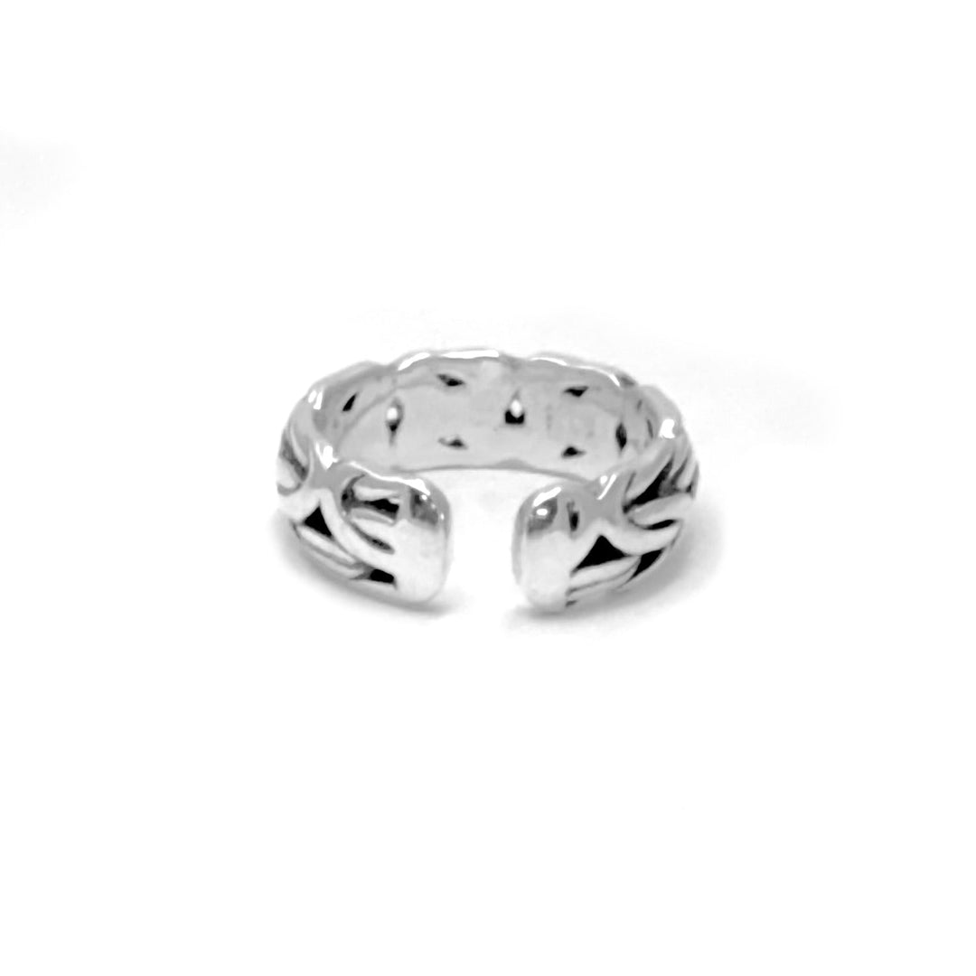 BYZAN- Hand woven Adjustable ring in Sterling Silver