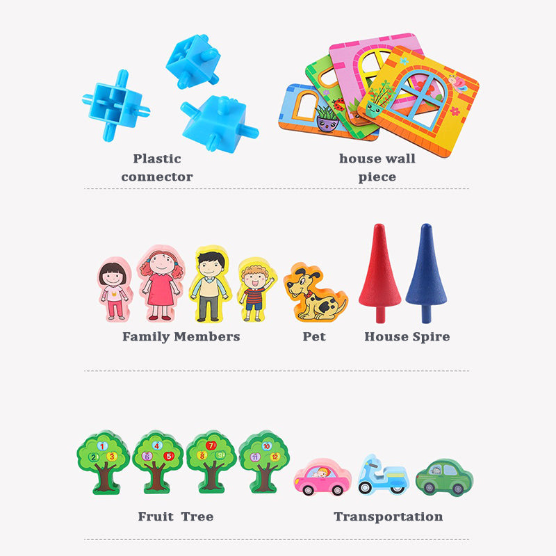 Wudly Wooden Master of Architectre Building Blocks Toy Set, Educational Construction Toy