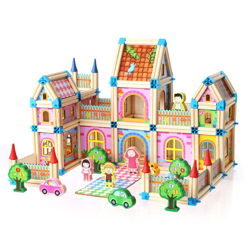 Wudly Wooden Master of Architectre Building Blocks Toy Set, Educational Construction Toy