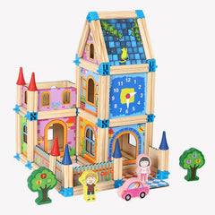 Wudly Wooden Master of Architectre Building Blocks Toy Set, Educational Construction Toy