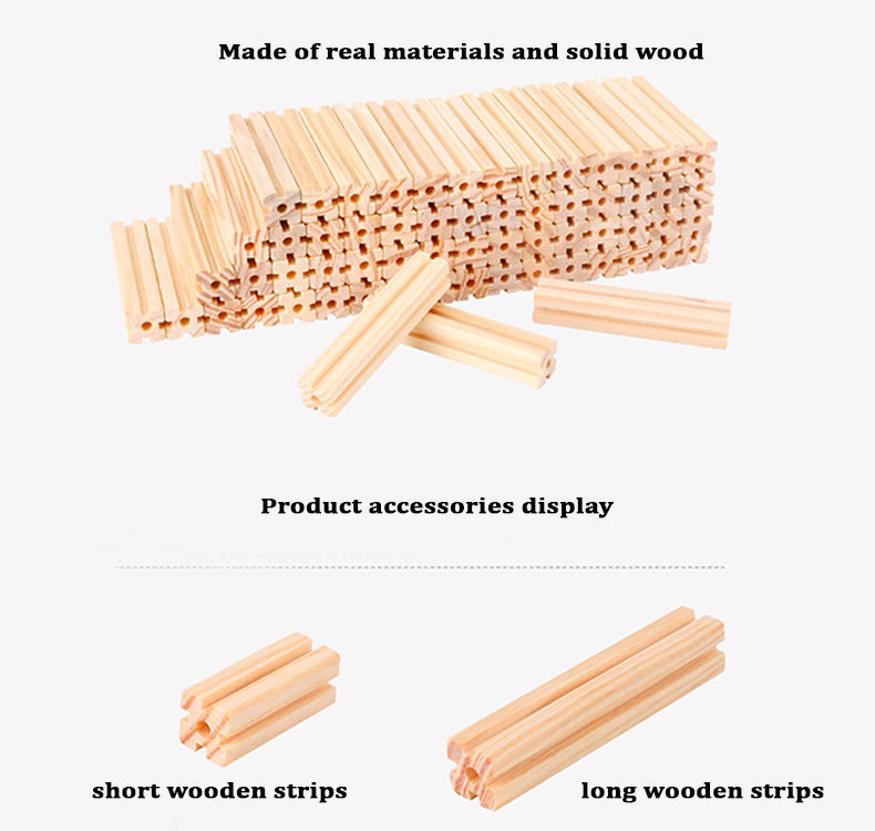 Wudly Wooden Master of Architectre Building Blocks Toy Set, Educational Construction Toy