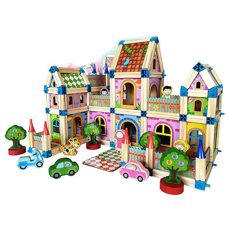 Wudly Wooden Master of Architectre Building Blocks Toy Set, Educational Construction Toy