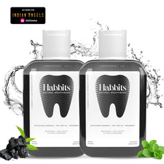 Habbits Teeth-Whitening Charcoal & Spearmint Natural Mouthwash (Pack of 2)