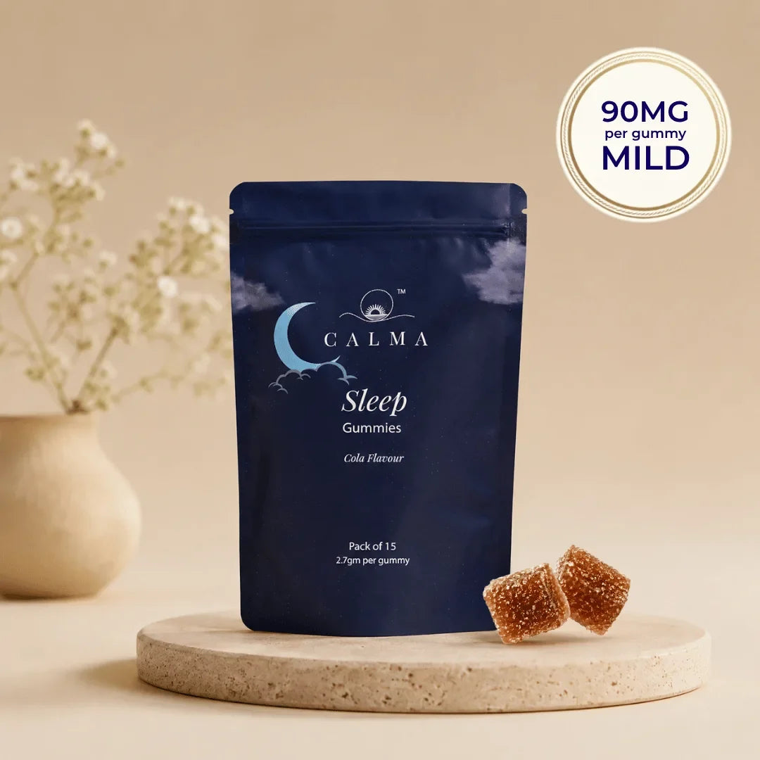 Calma Sleep Gummies | Doctor-Prescribed Vijaya Extract, Ashwagandha, Valerian Root & Brahmi for Deep Sleep & Insomnia Relief | Non-Habit Forming | 90mg | Cola Flavour