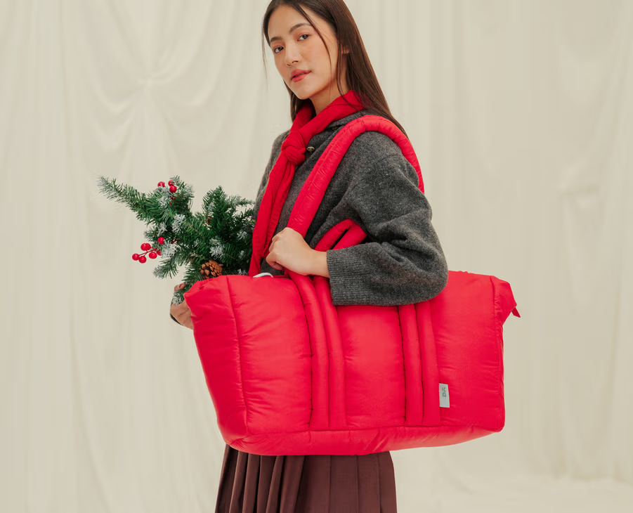 Puft Oversized Tote(Blue,Brown,,Candy Cane,Colourblock,Evergreen)