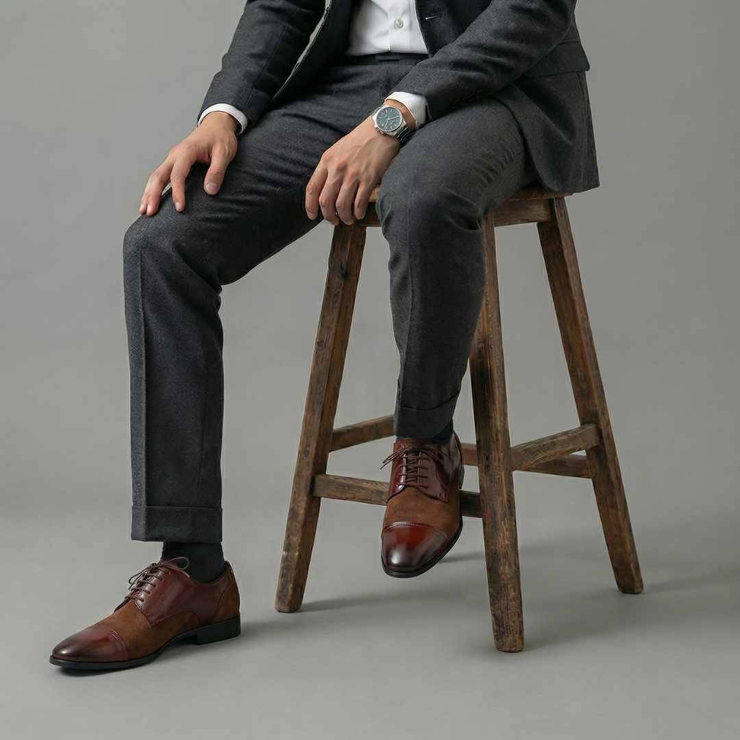 Cap-Toe Brown & Tan  Derby Shoes