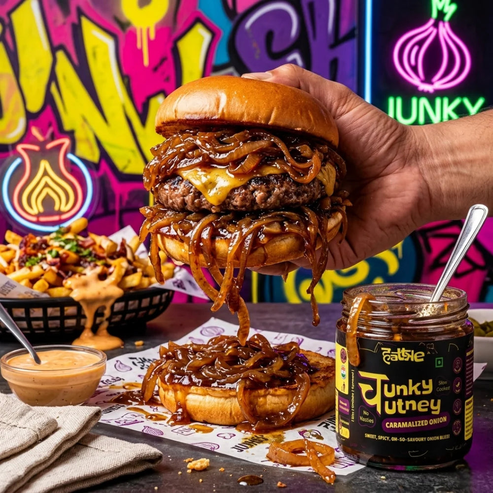 Hattke Chunky Chutney - Caramalized Onion 175g | Homemade Caramelised Onion Chutney (Pyaaz ki Chutney) | 100% Natural Ingredients | Limited Edition