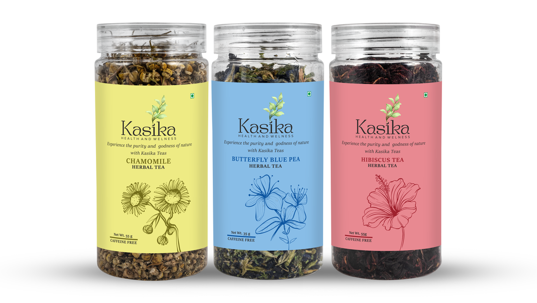Kasika Blue Pea / Hibiscus / Chamomile Caffeine Free Combo in Loose Tea