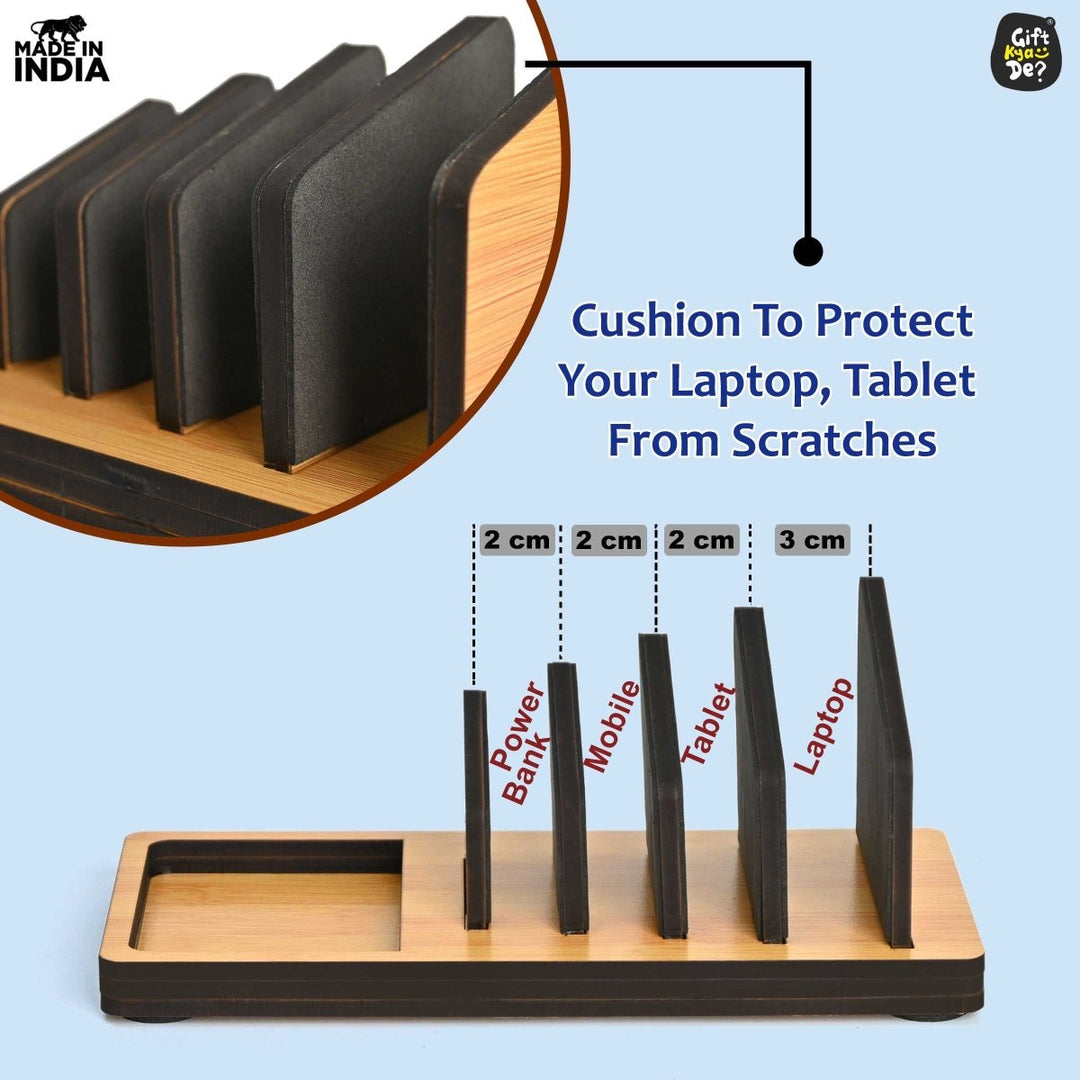 Gift Kya De Multi-Device Charging Stand Organizer for Laptop, Tablet, Mobile And Power Bank | All-In-One Charging Station