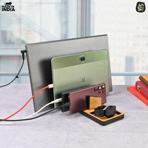 Gift Kya De Multi-Device Charging Stand Organizer for Laptop, Tablet, Mobile And Power Bank | All-In-One Charging Station