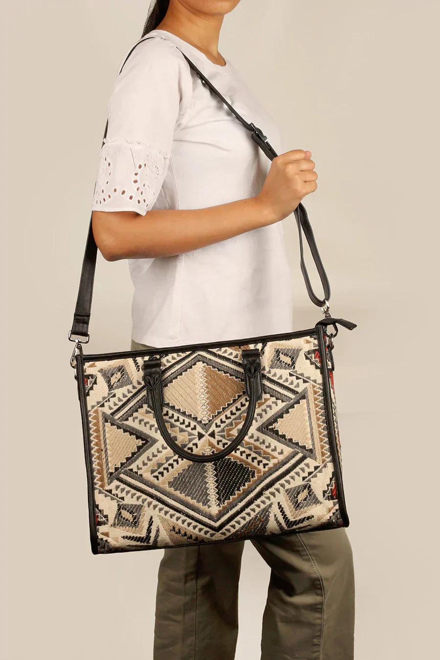 Charlotte Handloom Box Tote Bag