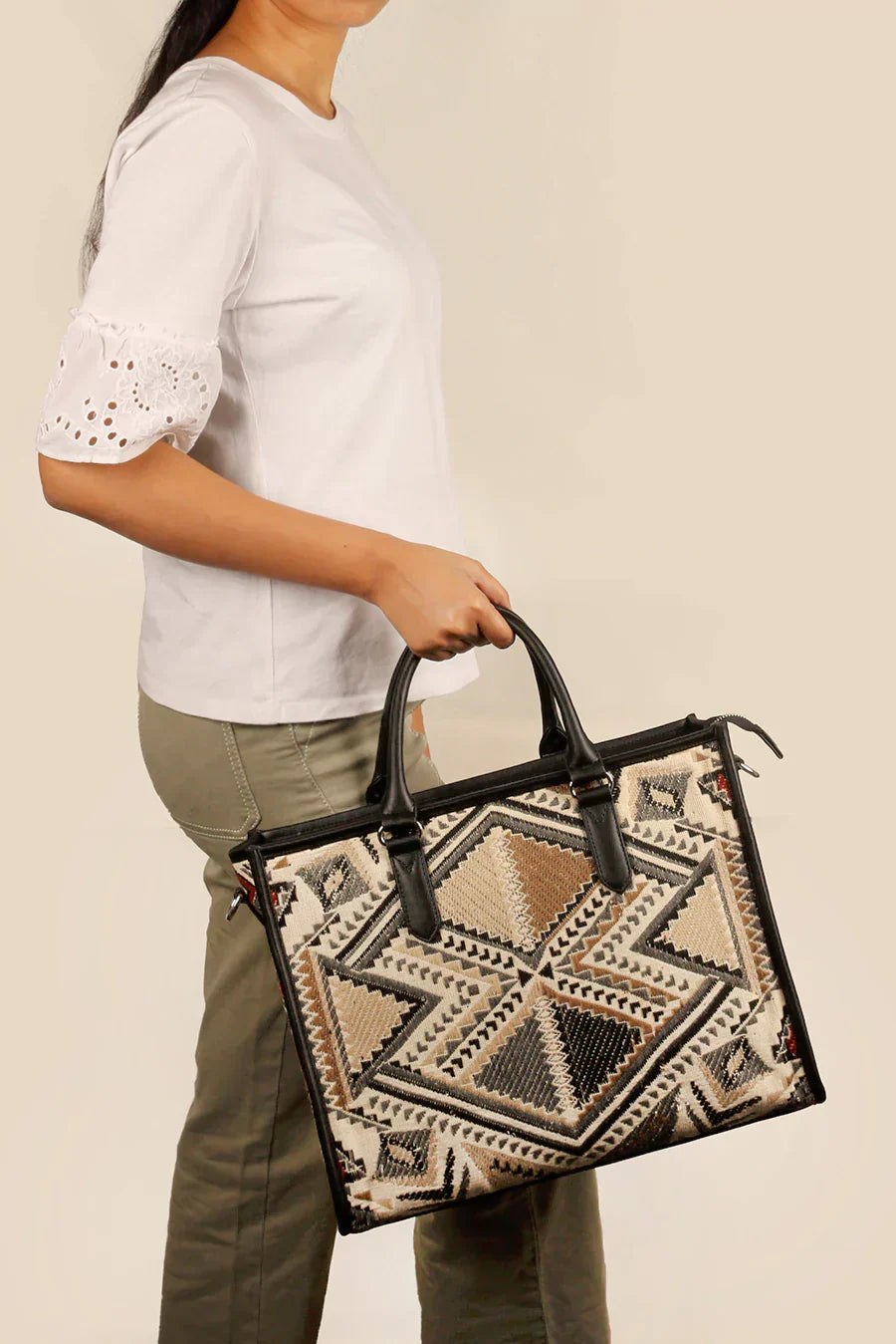 Charlotte Handloom Box Tote Bag