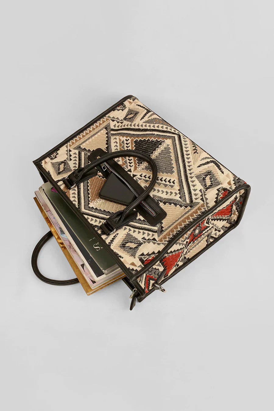 Charlotte Handloom Box Tote Bag