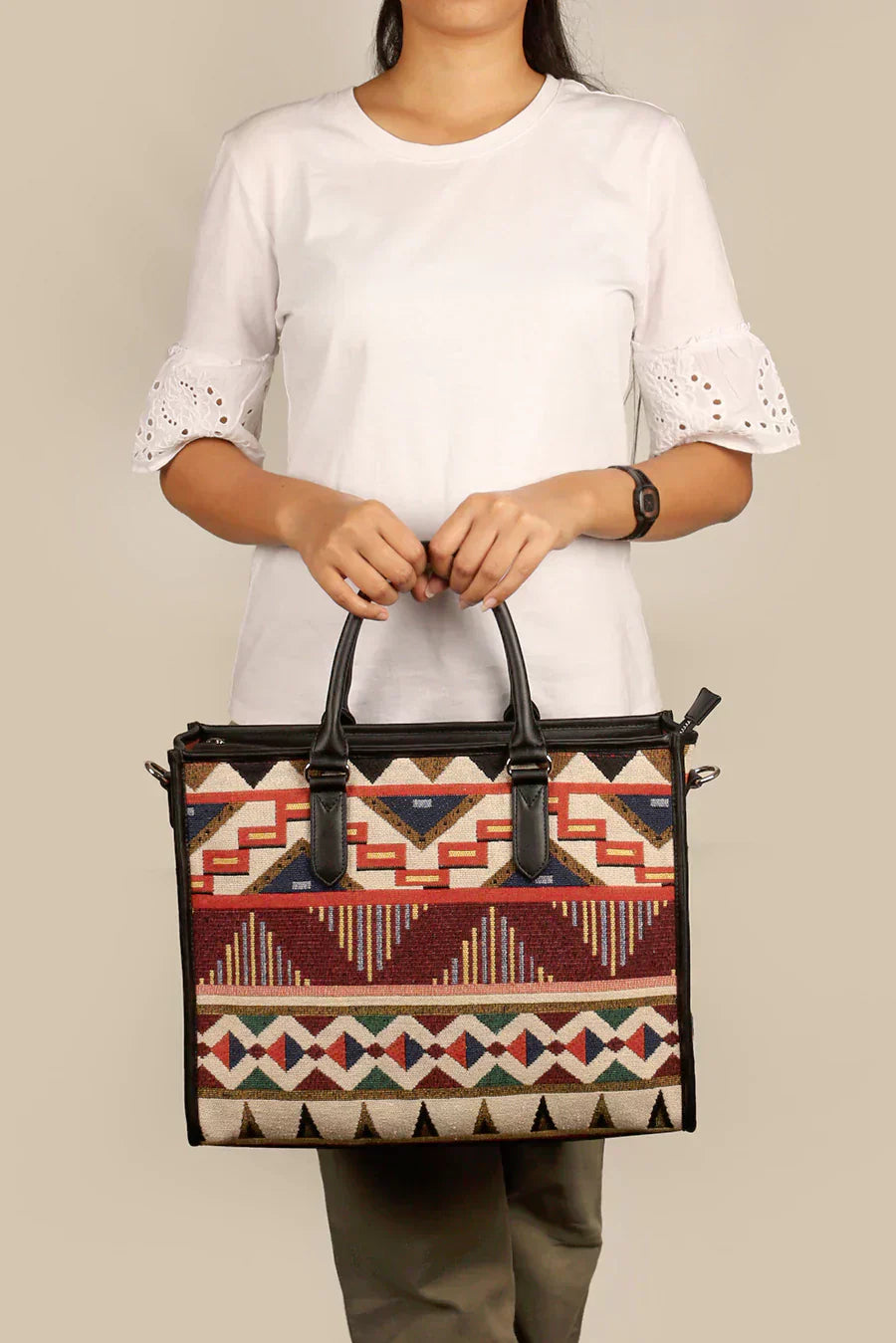 Charlotte Handloom Box Tote Bag