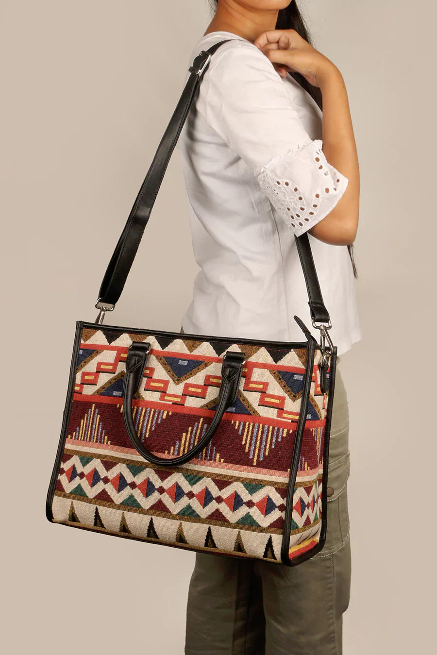 Charlotte Handloom Box Tote Bag