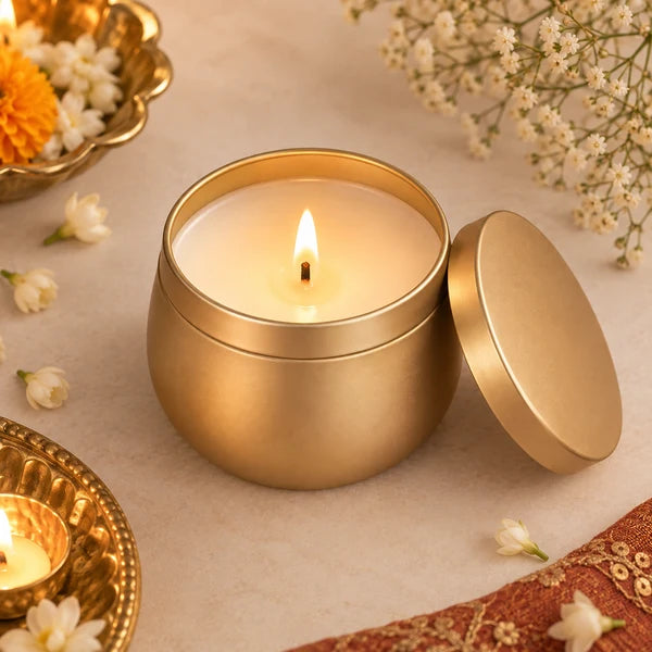 EcoKari Saanjh – The Festive Candle Trio | Soy Wax Scented Candle Set of 3 | Diwali & Festive Home Décor Gift Set