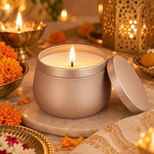 EcoKari Saanjh – The Festive Candle Trio | Soy Wax Scented Candle Set of 3 | Diwali & Festive Home Décor Gift Set
