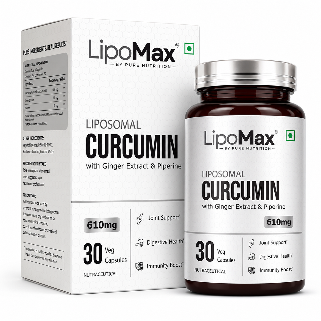 LipoMax Liposomal Curcumin 610mg with Ginger Extract & Piperine