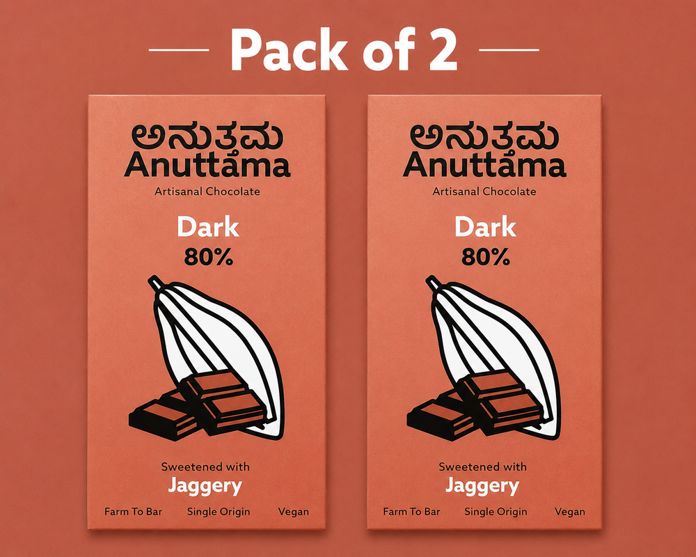 ANUTTAMA Dark Chocolate Bar | 80% Cocoa -Chocolate Bar 50 gm