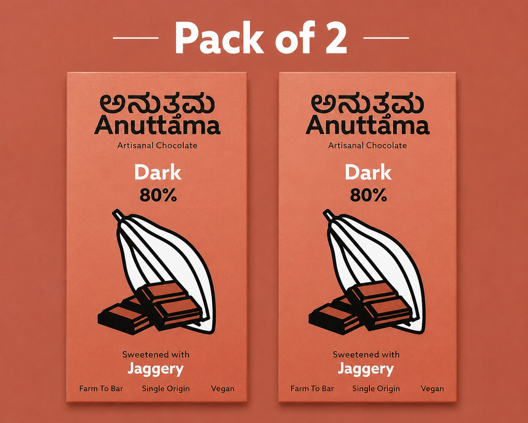 ANUTTAMA Dark Chocolate Bar | 80% Cocoa -Chocolate Bar 50 gm