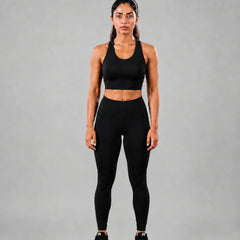 Bamboo Fabric Sports Bra | Non Padded, Non Wired, Seamless and Full Coverage | Black