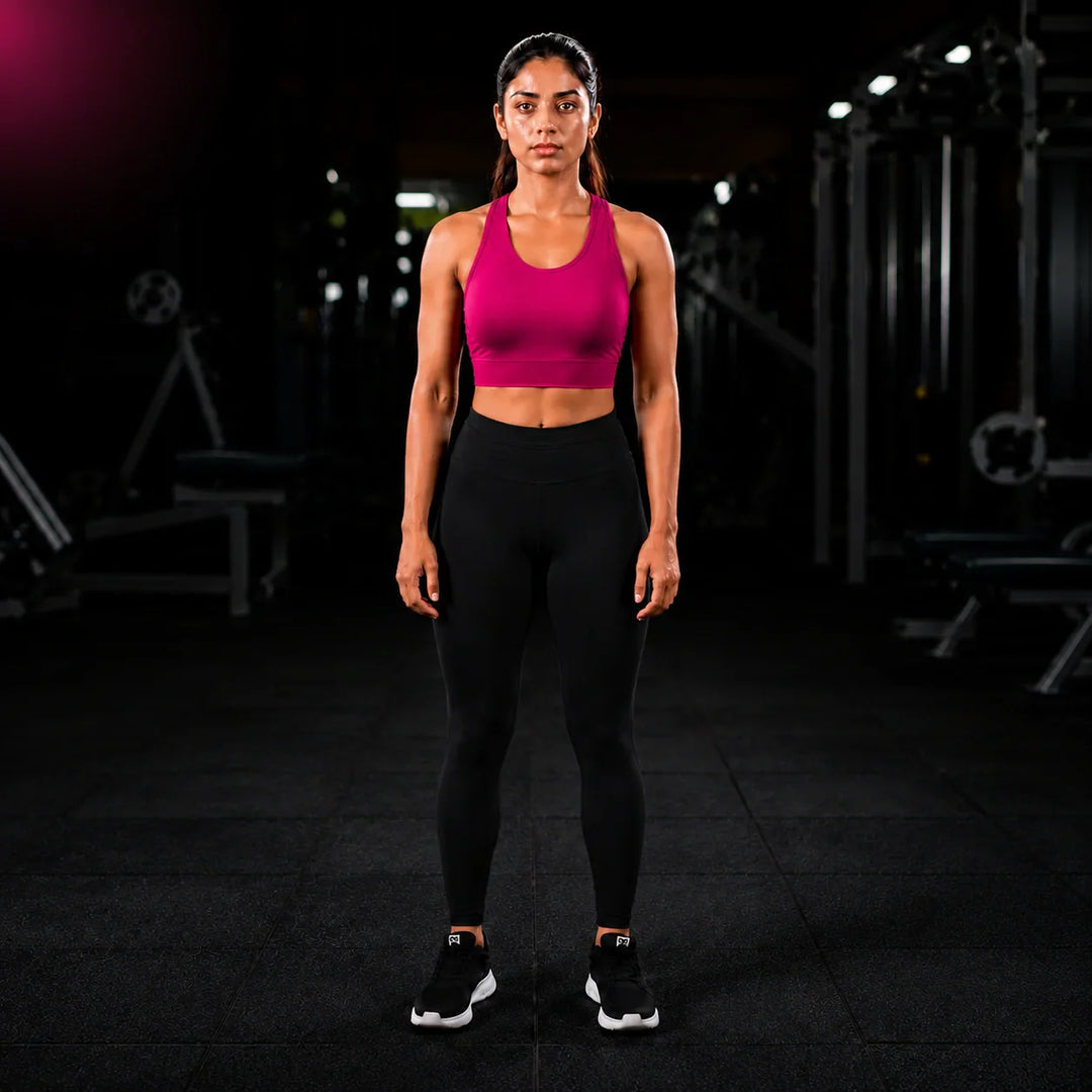 Bamboo Fabric Sports Bra Ultra-Soft | Non-Wired | Non-Padded | Breathable Active Comfort | Fuchsia