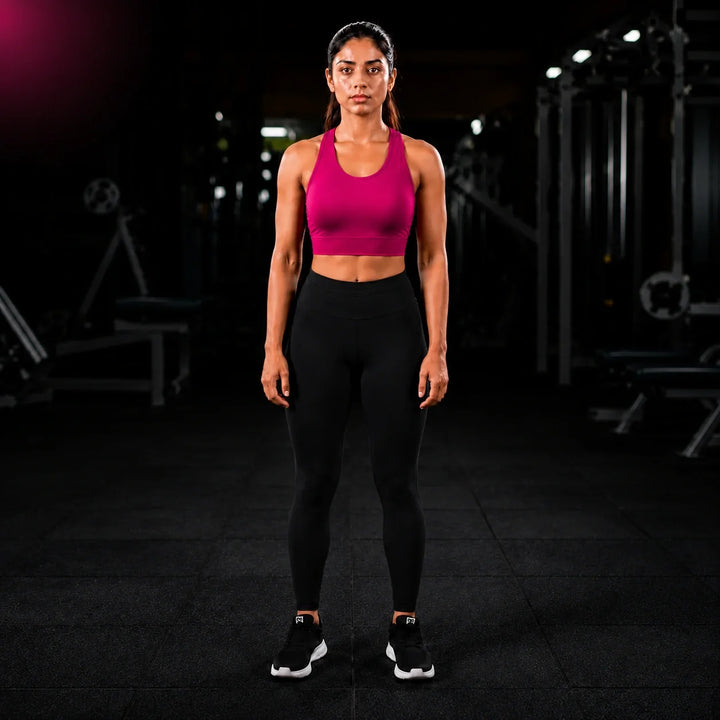 Bamboo Fabric Sports Bra Ultra-Soft | Non-Wired | Non-Padded | Breathable Active Comfort | Fuchsia