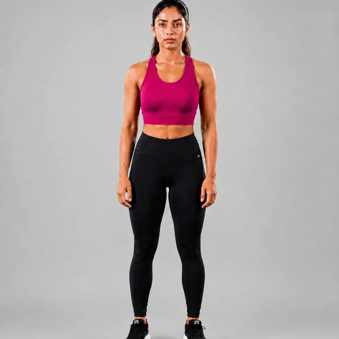 Bamboo Fabric Sports Bra Ultra-Soft | Non-Wired | Non-Padded | Breathable Active Comfort | Fuchsia