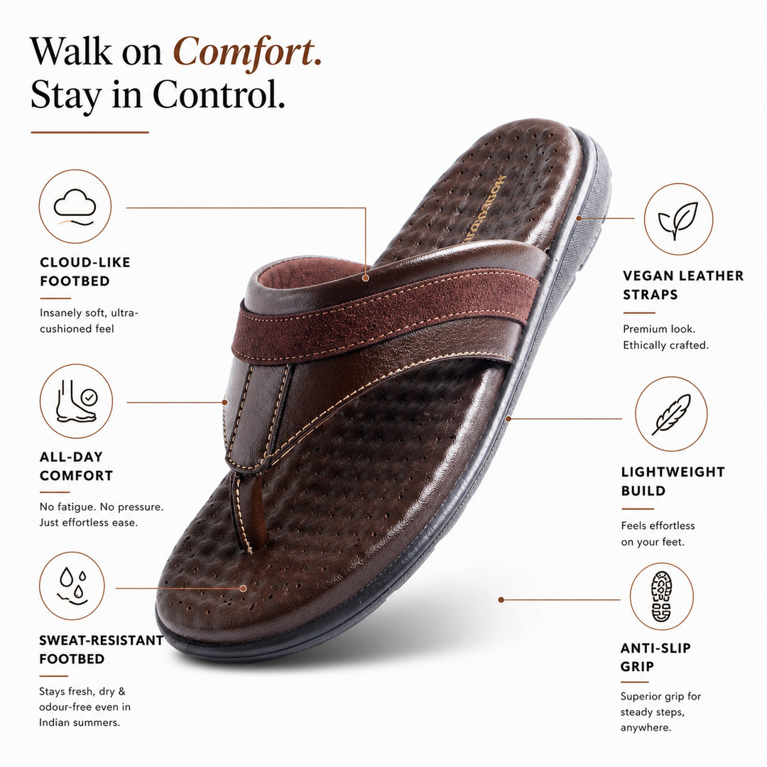 Monkstory Atelier 1975 Comfort Thong Sandals – Chocolate Brown