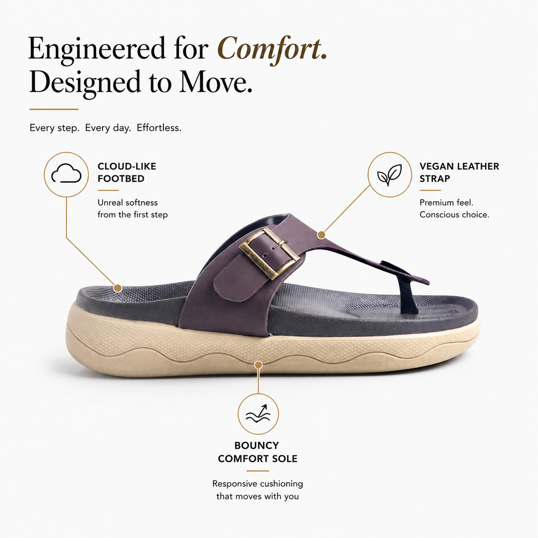 Monkstory Escape Buckle Thong Sandals – Dark Brown